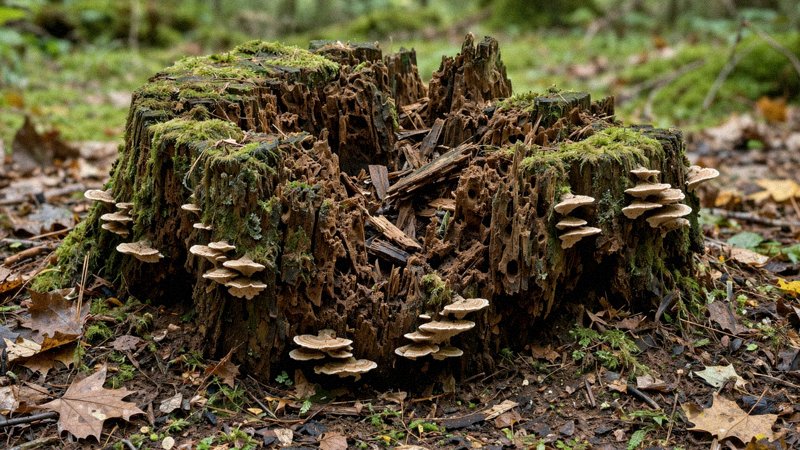 Frezowanie pniaka po wycince drzewa — usuwanie korzeni z trawnika — zdjęcie 3