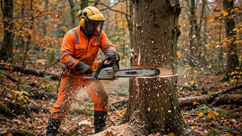 Schemat pokazujący kiedy i jak wycinać drzewa — kalendarz arborysty
