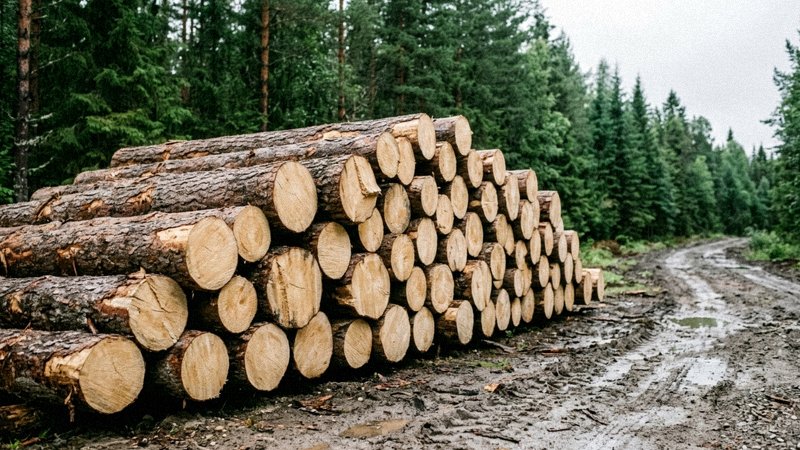 Prywatny las sosnowy z oznaczonymi do wycinki drzewami — zdjęcie 3