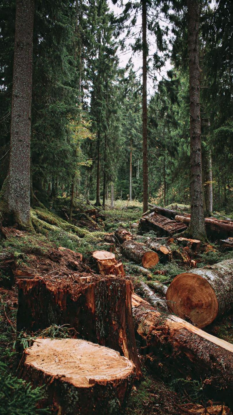 Ekipa wycinkowa przy pracy w polskim lesie