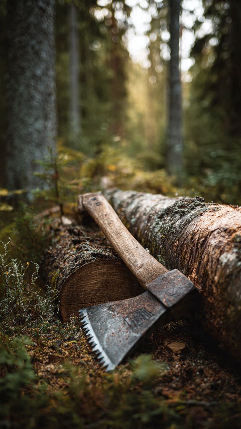 Historyczne narzędzia do wycinki drzew - drwalskie wyposażenie