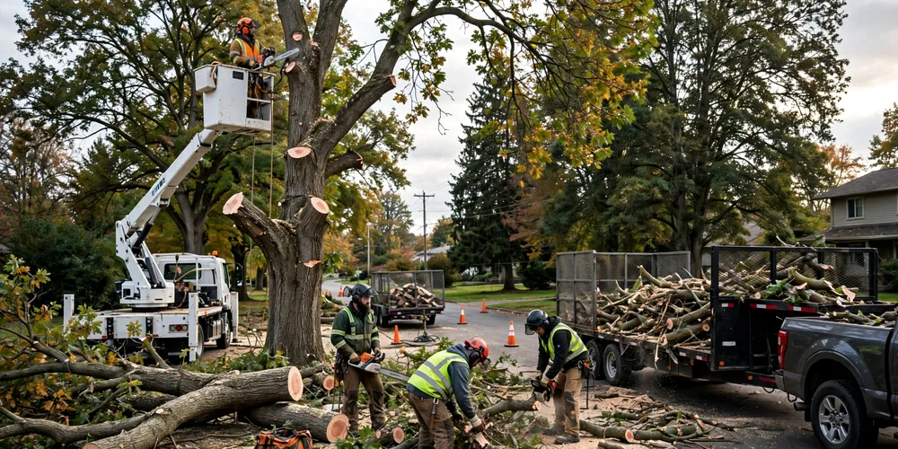 Usługa wycinki Konstantynów Łódzki — ekipa arborystyczna podczas realizacji zlecenia