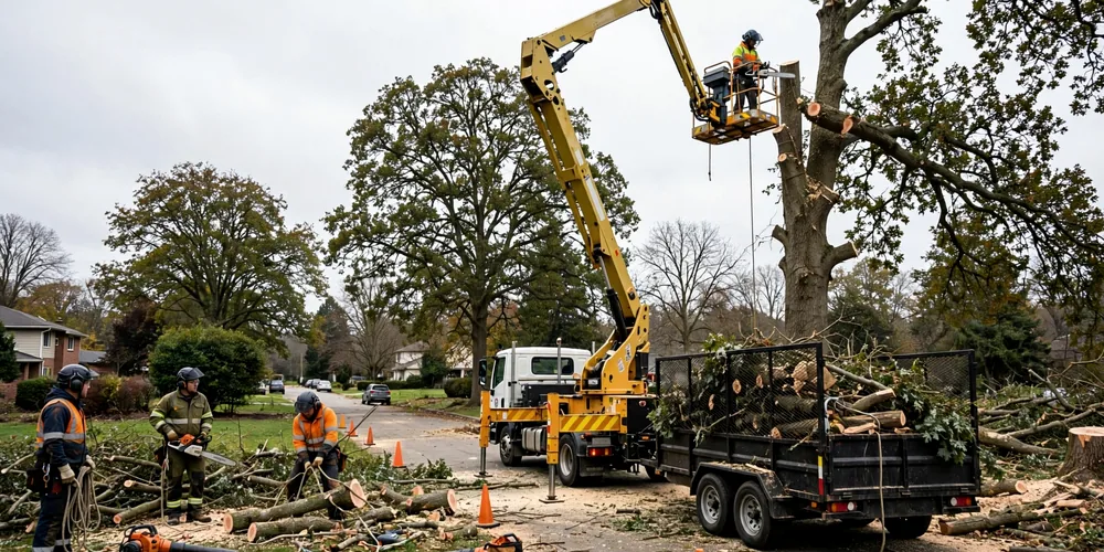 Usługa wycinki Łask — ekipa arborystyczna podczas realizacji zlecenia