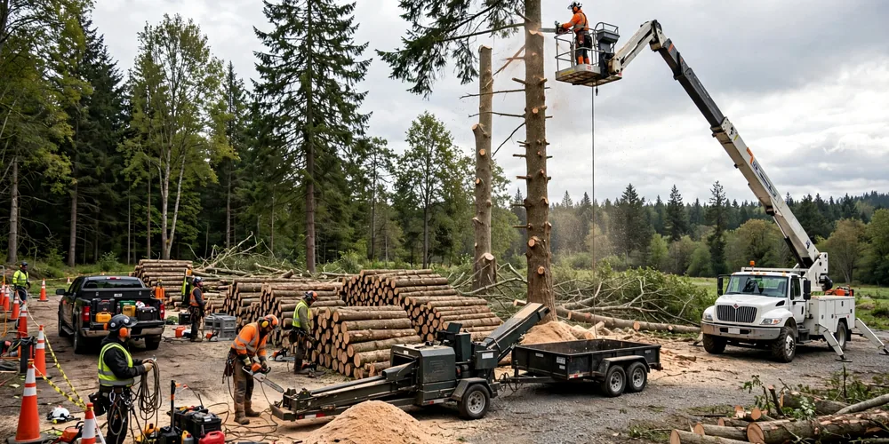 Usługa wycinki Radomsko — ekipa arborystyczna podczas realizacji zlecenia